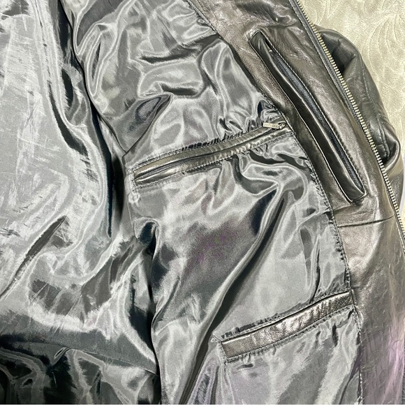 Roundtree & Yorke Lambskin Leather Bomber Jacket Coat Black Men’s 3X - Picture 9 of 9